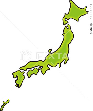 手書き風 日本地図 和をイメージした筆タッチ のイラスト素材