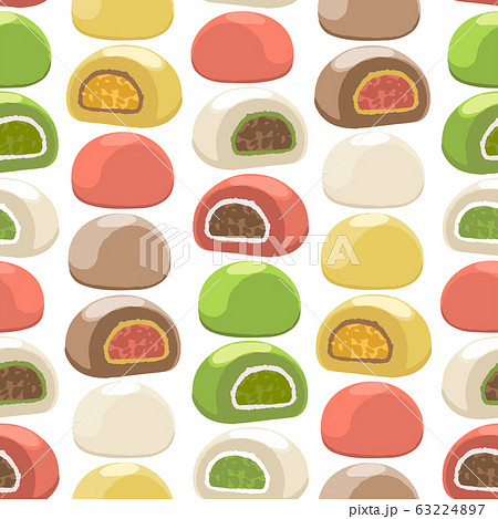 Traditional japanese mochi desserts of different tastes Traditional japanese mochi desserts of different tastes 63224897