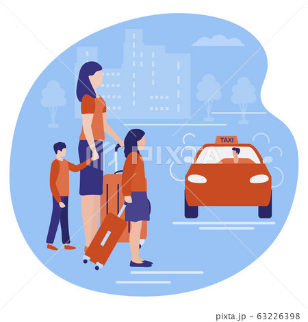 Vector People suitcase Travel Taxi Transportation Vector People suitcase Travel Taxi Transportation 63226398