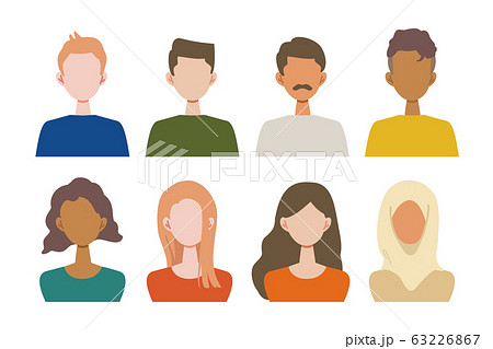 色々な国の外国人のフラットデザインイラストのイラスト素材