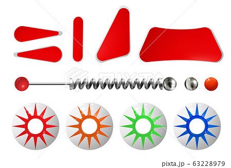 Realistic colored pinball elements 63228979