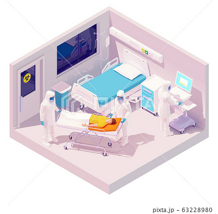 Vector isometric hospitalization with coronavirus Vector isometric hospitalization with coronavirus 63228980