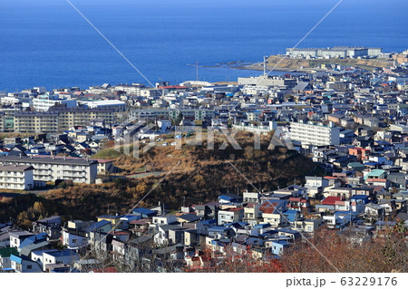 北海道 留萌 千望台から見る留萌の街並み 北海道 留萌 千望台から見る留萌の街並み 63229176