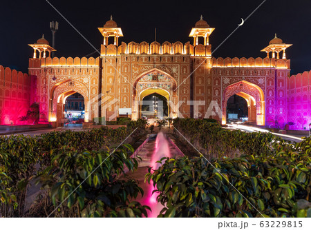 Ajmeri Gate in Jaipur, Rajasthan, India, night 63229815