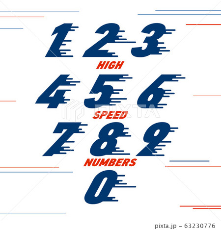 speed Sport numbers set logo design template.のイラスト素材 [63230776] - PIXTA