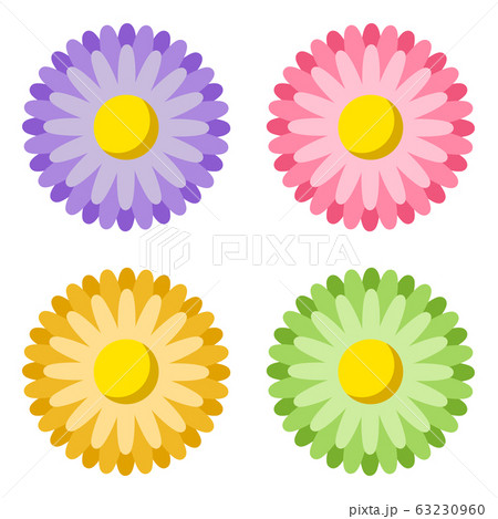 4色の花のイラスト素材 [63230960] - PIXTA