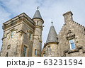 Close view of Glengorm Castle towers 63231594