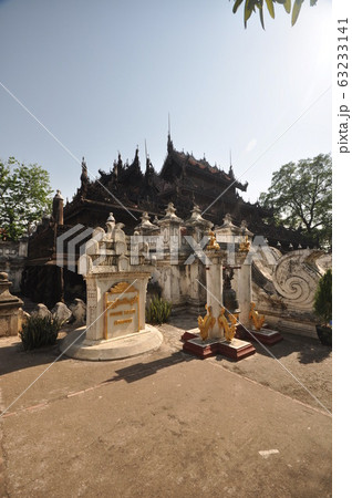 Buddhist temple in Mandalay in Myanmar Burma Buddhist temple in Mandalay in Myanmar Burma 63233141
