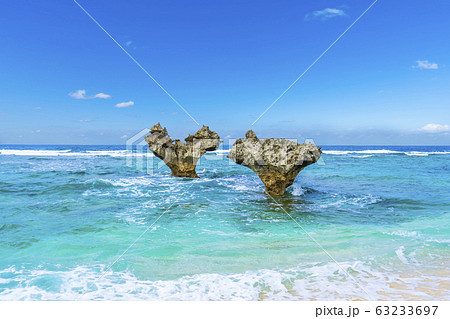 ハートロック 沖縄県観光スポット 日本の写真素材