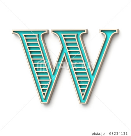 Classic Old Fashioned Font Letter W 3dのイラスト素材