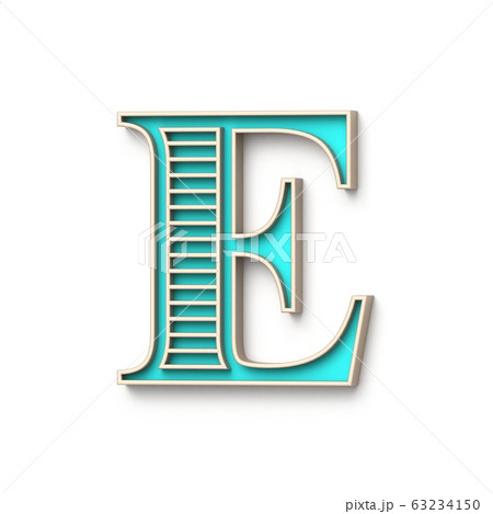 Classic old fashioned font Letter E 3D 63234150