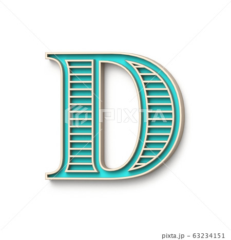 Classic old fashioned font Letter D 3D 63234151