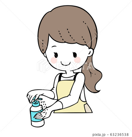 除菌する女性 除菌する女性 63236538