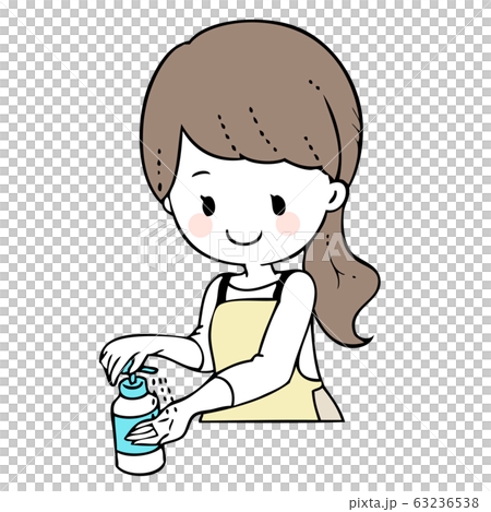 除菌する女性 除菌する女性 63236538