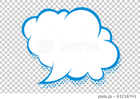 アメコミ素材 雲形 マンガの吹き出し コメントバルーン テキストボックス ドット影付のイラスト素材 63236741 Pixta