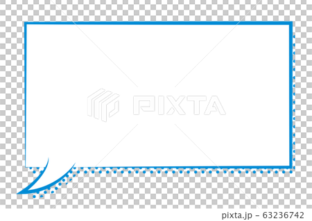 アメコミ素材 長方形 マンガの吹き出し コメントバルーン テキストボックス ドット影付のイラスト素材