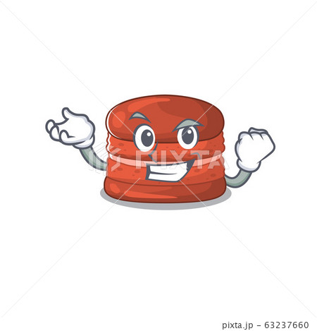 Cherry macaron cartoon character style with happy face Cherry macaron cartoon character style with happy face 63237660