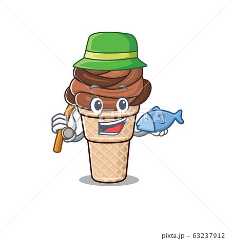 A Picture of funny Fishing chocolate ice cream design A Picture of funny Fishing chocolate ice cream design 63237912
