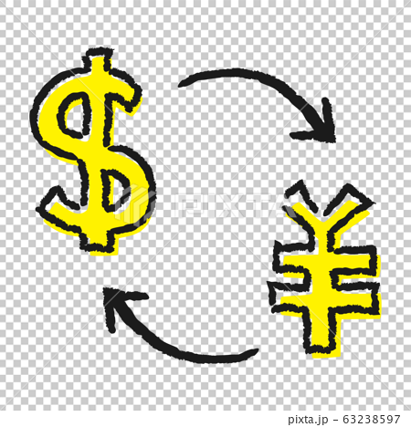 ドルと日本円の両替のイラスト のイラスト素材