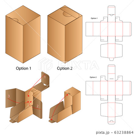 Box packaging die cut template design. 3d mock-up Box packaging die cut template design. 3d mock-up 63238864