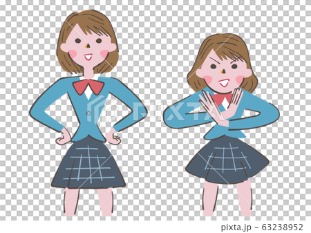 禁止のアクションをする学生　イラスト 63238952