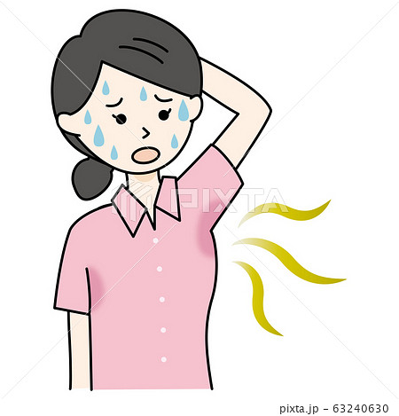 脇汗と臭いに悩む女性 63240630