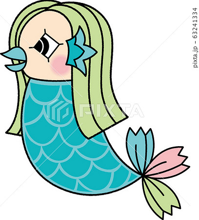 アマビエ 妖怪 疫病退散 イラストのイラスト素材