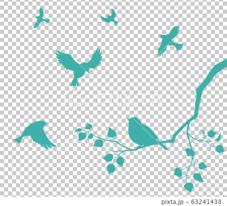 鳥の群れと木の枝のイラスト素材 [63241438] - PIXTA