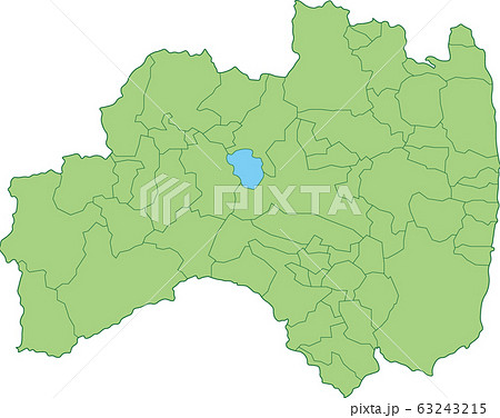 福島県の地図_市町村別 63243215