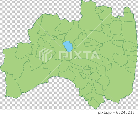 福島県の地図_市町村別 63243215