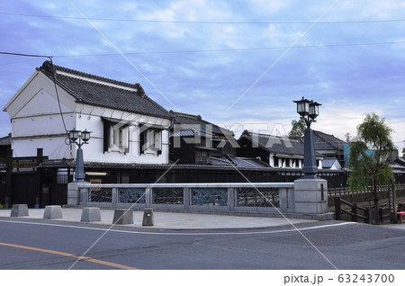栃木県　蔵の街　塚田歴史伝説館と巴波川の幸来橋 63243700