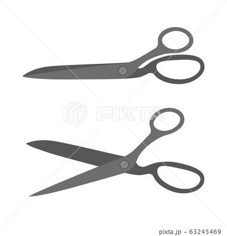 Tailor scissors flat icon. Open and closed fabric 63245469