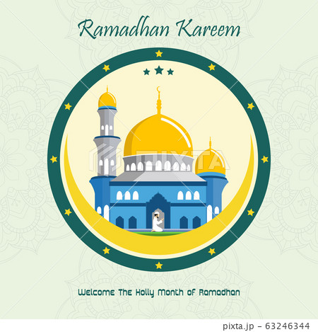 Ramadan Kareem with Mosque background 63246344