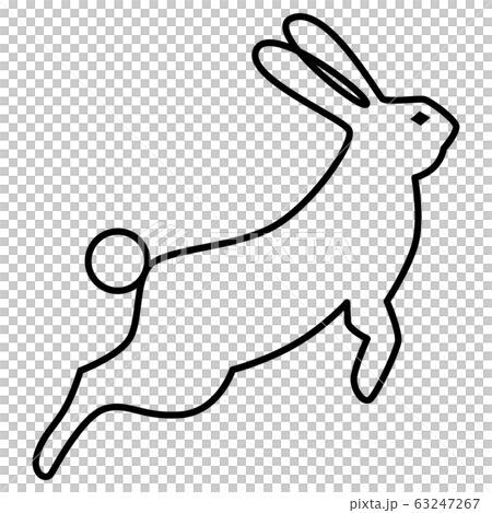 兎　線画 63247267