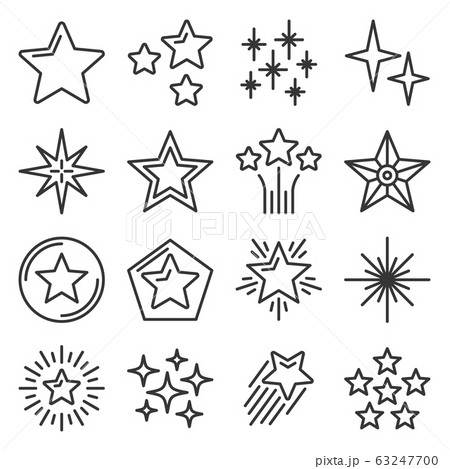 Star Icons Set on White Background. Line Style Vector Star Icons Set on White Background. Line Style Vector 63247700