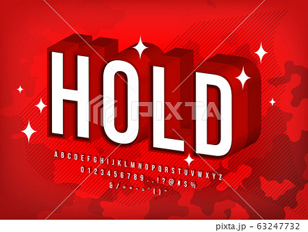 Modern Strong Font, 3d Red Alphabet Typeface Effect, Simple and Cool Poster Title 63247732