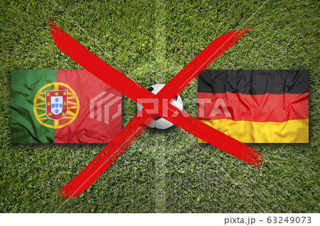 Canceled soccer game, Portugal vs. Germany flags Canceled soccer game, Portugal vs. Germany flags 63249073