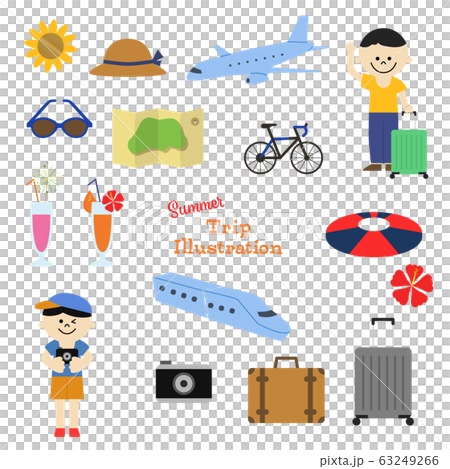 Summer, travel illustration set, boy 63249266