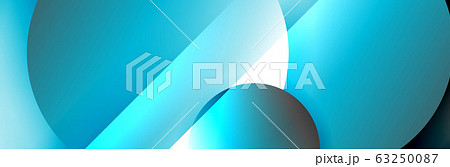 Dynamic trendy geometrical abstract background. Circles, round shapes 3d shadow effects and fluid gradients. Modern overlapping round forms 63250087