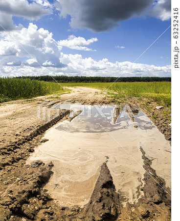 deep ruts on the sandy road deep ruts on the sandy road 63252416