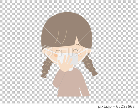 Girl wearing a mask and laughing 63252668