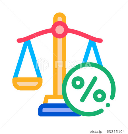 Scales Percentage Icon Vector Outline Illustrationのイラスト素材