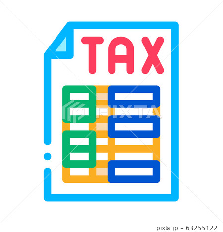 Tax Chart Page Icon Vector Outline Illustration 63255122