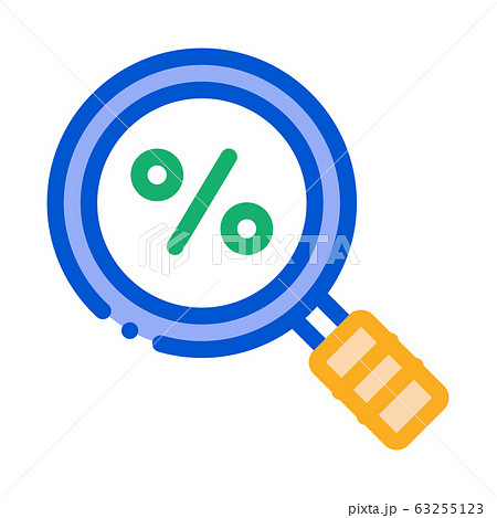 Percent Research Icon Vector Outline Illustration 63255123
