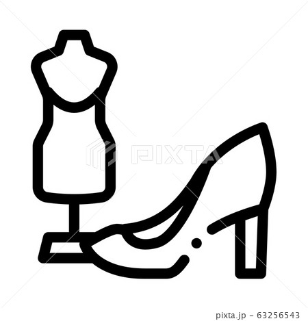 Shoe And Dummy Icon Vector Outline Illustrationのイラスト素材