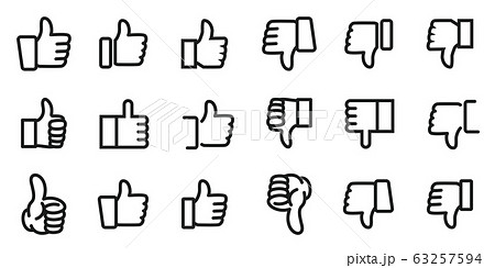 いいね　低評価　アイコンセット 63257594