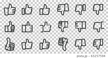 いいね　低評価　アイコンセット 63257594