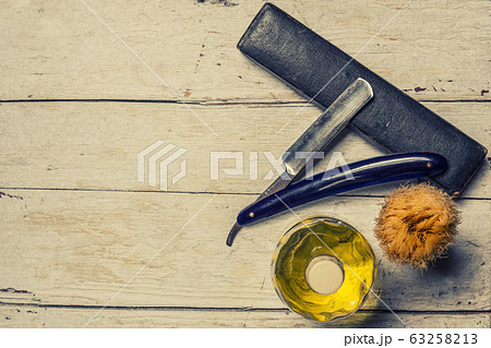 sharp straight razor, brush and cologne aftershave sharp straight razor, brush and cologne aftershave 63258213