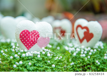 polystyrene hearts as decoration for home and flowers 63258434