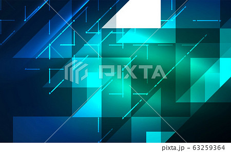 Abstract background, mosaic triangle pattern with transparent effects on glowing neon shiny backdrop. Vector Illustration For Wallpaper, Banner, Background, Card, Book Illustration, landing page 63259364